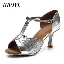 Горячая Распродажа, Женская Обувь для бальных танцев, латинских танцев, танго, обувь на каблуке 7 см/5 см, серебряного, золотого, черного, коричневого цвета,, WZSP22-1