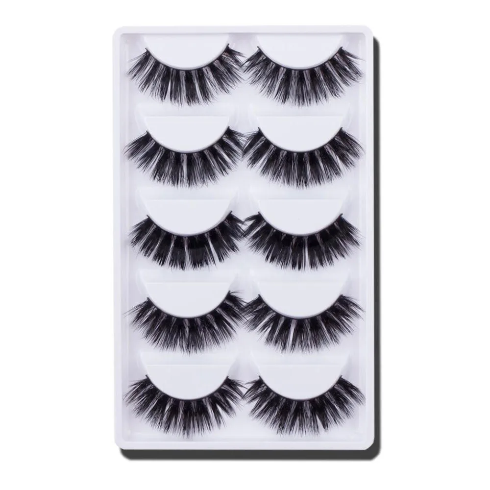 5 Pair 3D Natural Thick eyelashes hand made makeup false eyelash
