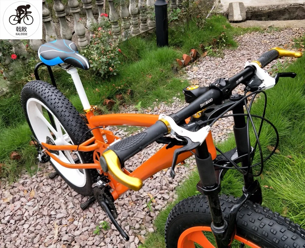 Flash Deal Kalosse 1X9 speed Snow  bike  Soft-tail  steel frame  Beach bicycle   26*4.0 tires  mountain bike  M370  Groupset 4