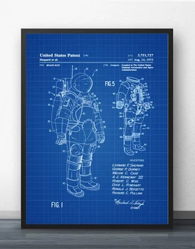 

Apollo Space Suit Patent Blueprint Wall Art Paint Wall Decor Canvas Prints Canvas Art Poster Oil Paintings No Frame