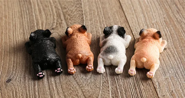 French Bull Dog Sleeping Lazy Pets Fridge Magnets PVC Figures Toys Car Home Office Decoration Gifts - W 2