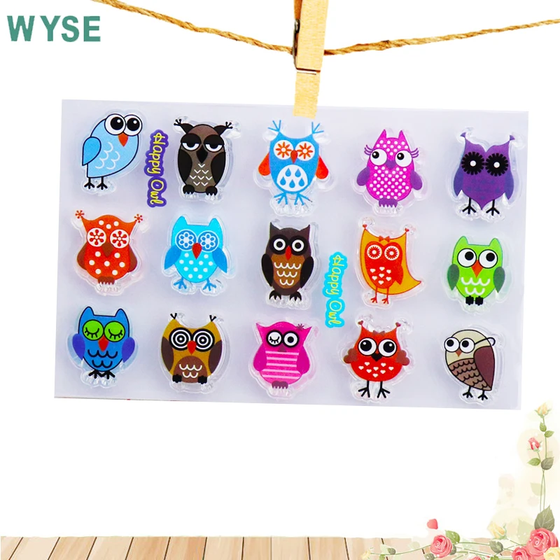 Owl clear stamp Animal clear stamps transparent rubber stamp frame