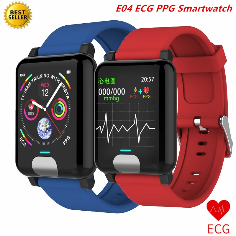

E04 ECG PPG Smart Watch Heart Rate Blood Pressure Sport Smart Bracelet Sleep Monitor Waterproof Smartwatches For IOS Android