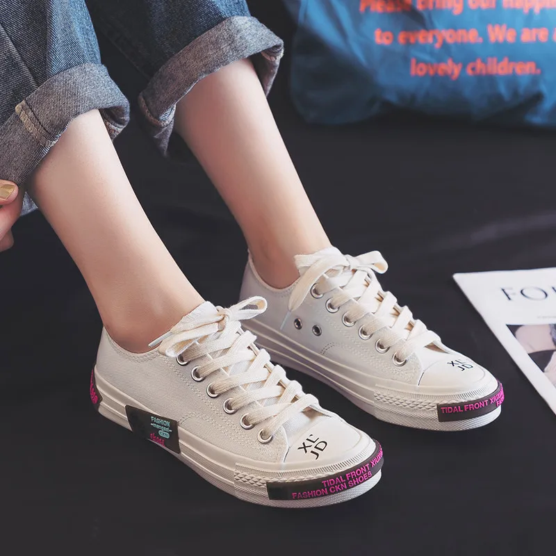 

Casual Shoes Women Light Sneakers Canvas flat shoes 2019 high top women canvas shoes vulcanized shoes ladies summer footwear