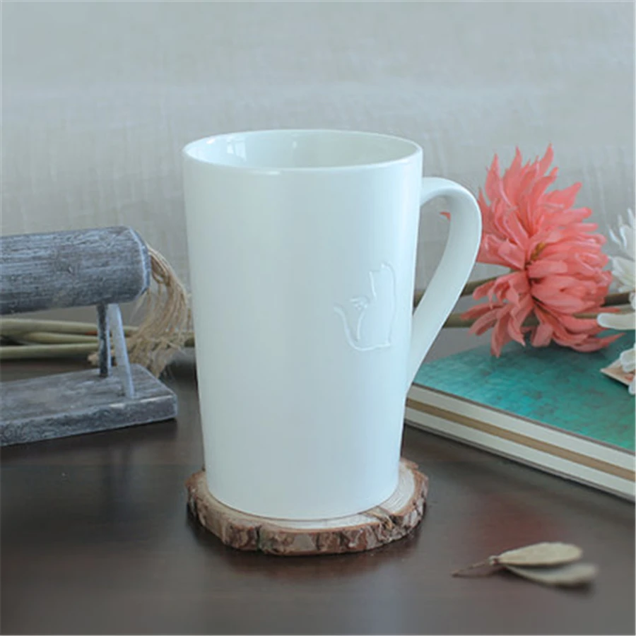 Embossed Ceramic Coffee Mug Animal Japanese Porcelain Personalized