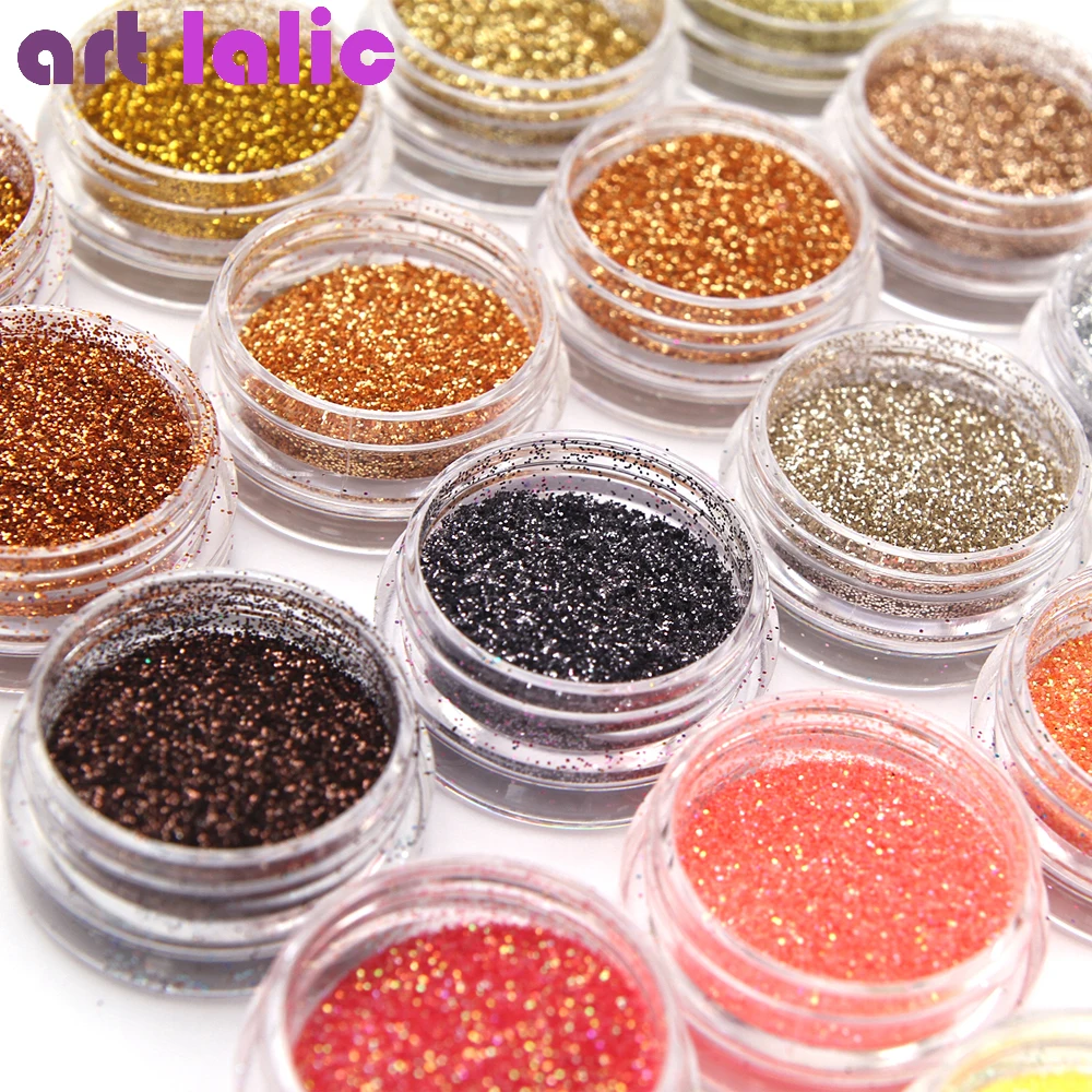 40 Kleuren Glitterset voor Nail Art, Lichaam en Festival Make-up, Fijn Glanzend Glitterpoeder Kit 