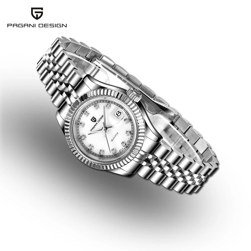 Топ роскошные женские часы PAGANI Дизайн белый циферблат Кварцевые женские нарядные часы водонепроницаемые стальные модные часы Relogio Feminino