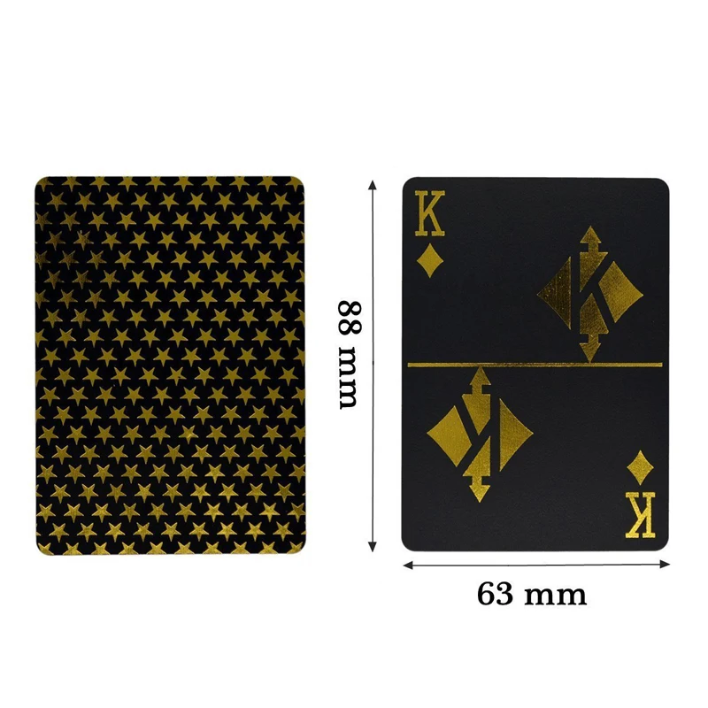 Водонепроницаемый пластиковый покерный черный ПВХ Набор Игральных Карт Золото Серебро Фольга покер колода игровые карты вечерние классические фокусы инструмент джокер