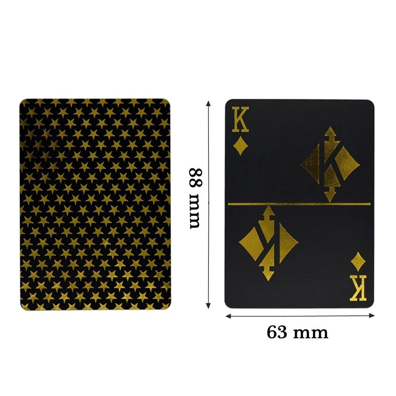 Waterproof Plastic Poker Black PVC Playing Cards Set Gold Silver Foil Poker Deck Game Card Party Classic Magic Tricks Tool Joker Waterproof Plastic Poker Black PVC Playing Cards Set Gold Silver Foil Poker Deck Game Card Party Classic Magic Tricks Tool Joker
