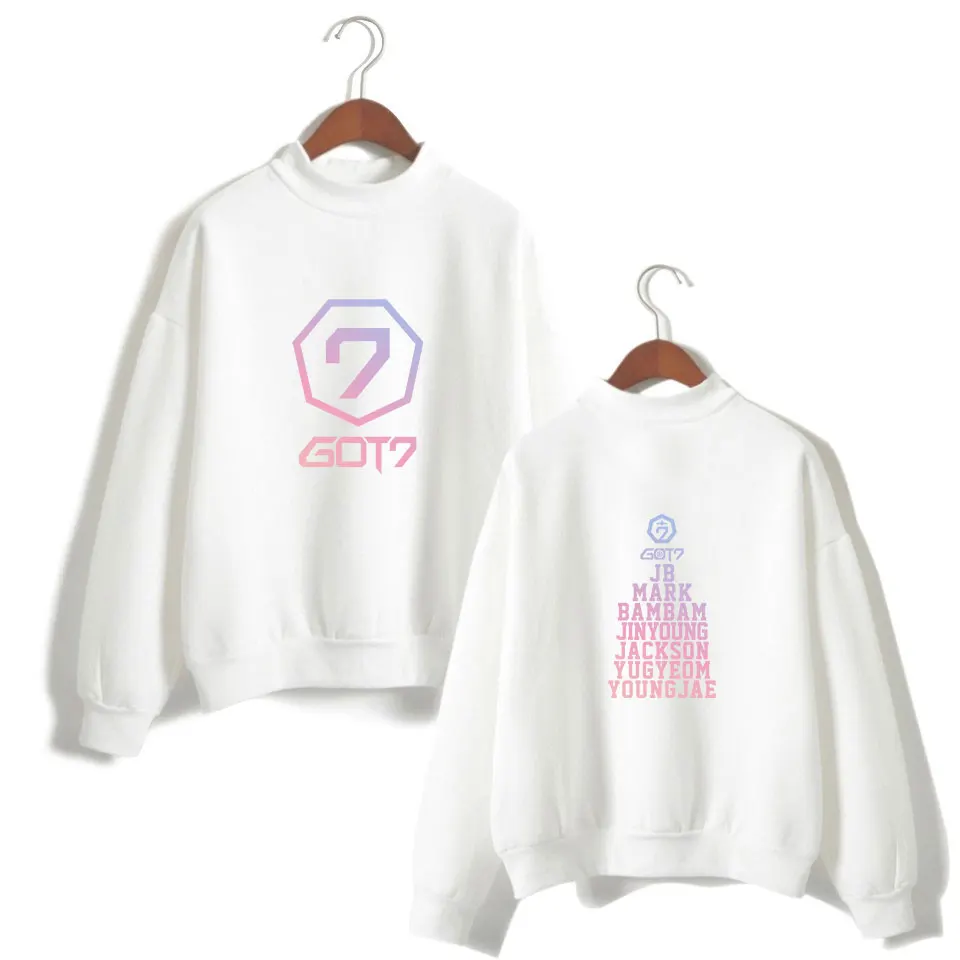 GOT7 Korea Group Женская водолазка модель K POP Свитшот в стиле хип хоп Харадзюку зимние