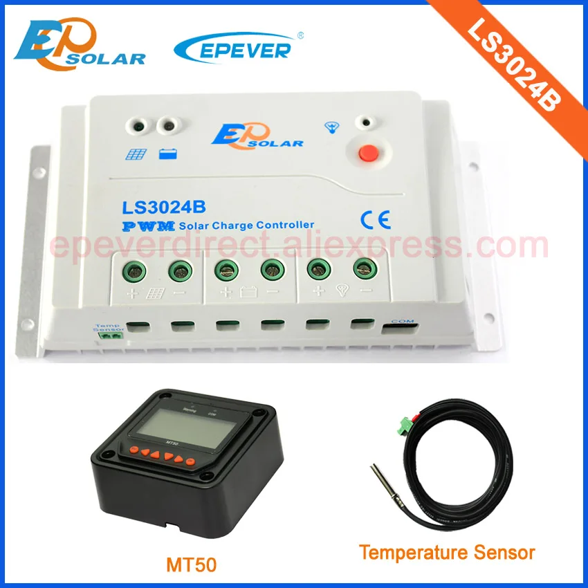 

temperature sensor and black MT50 remote meter 30A 30amp LS3024B PWM solar controller with great price