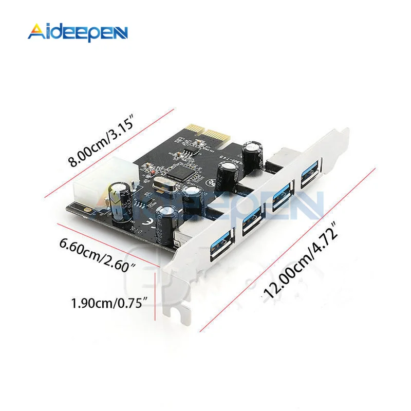 4 порта USB 3 0 PCI-e Плата расширения PCI express PCIe 2 5 Гбит/с адаптер концентратора USB3.0