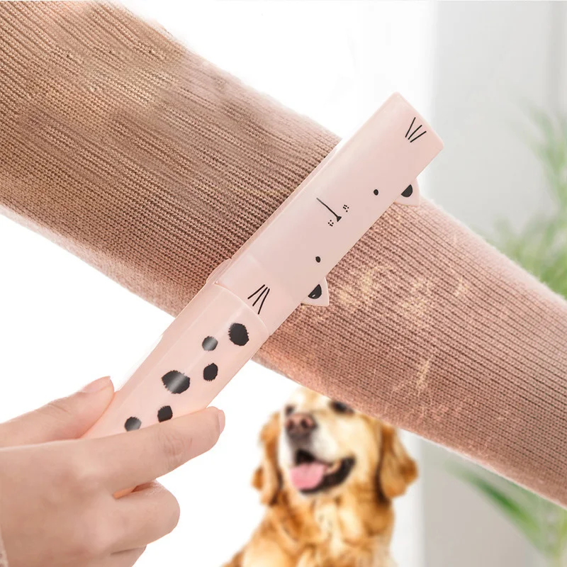 

Foldable Cartoon Cat Clothes Cleaning Brush Cat Hair Picker Washable Lint Sticky Roller Pet Hair Remover Brush