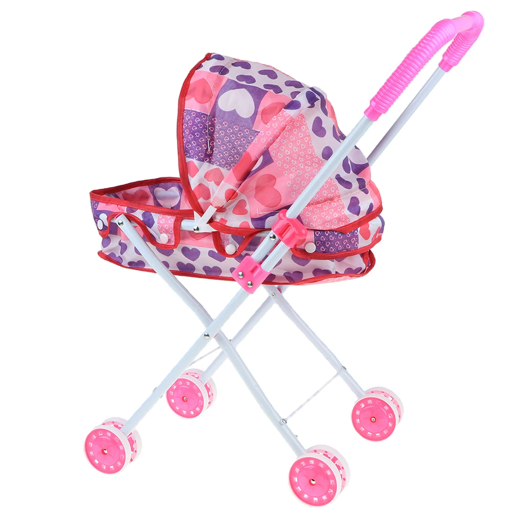 Kids Baby Outdoor Foldable Baby Push Cart Pushchair Stroller Pretend Play Toys Role Playing Game Activity Pretend Play Toys