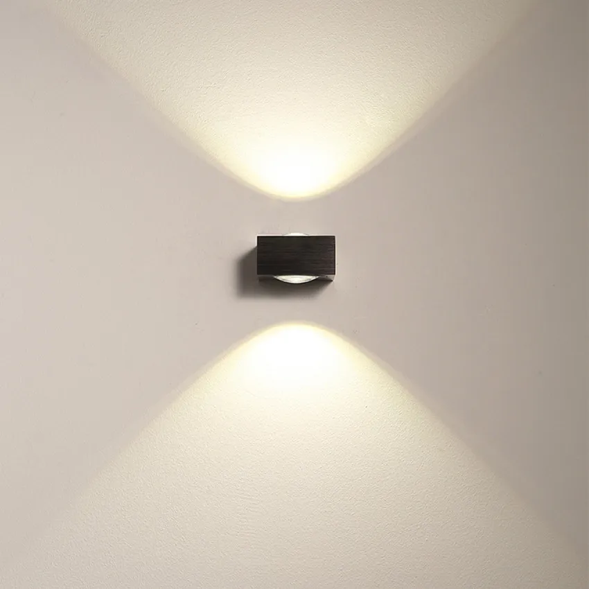 Dual Bulb Sconce Wall Up/Down Light Brushed Solid Aluminum 110V GU10 