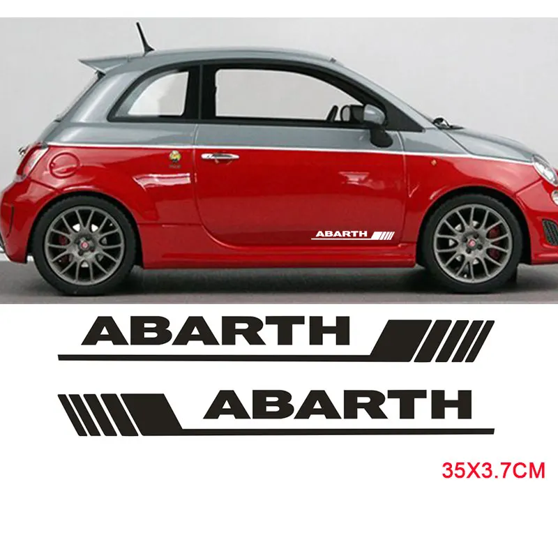 2 шт. наклейки на боковую дверь наклейка s для Abarth наклейка на боковую юбку наклейка на кузов s для FIAT 500 Стайлинг автомобиля