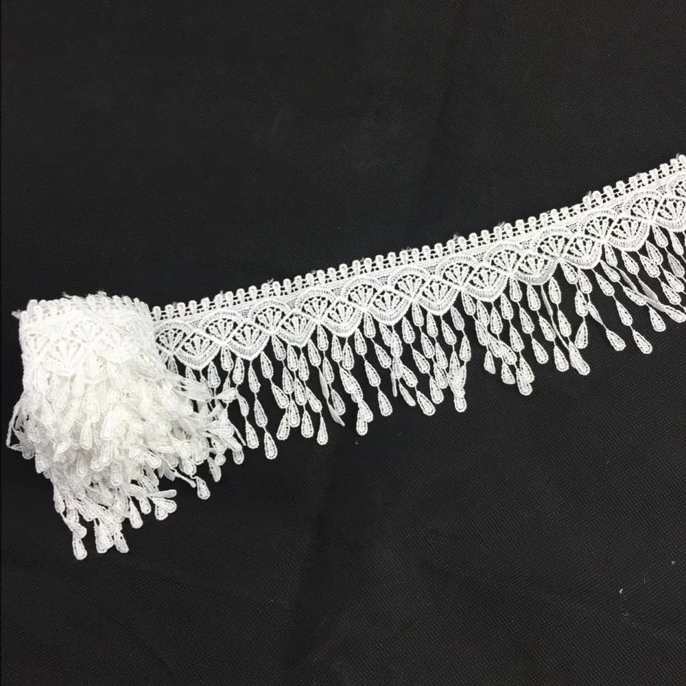 

1 yard Tassel Lace Trim Wedding Dress Ribbon Embroidered Applique DIY Clothing accessories Sewing