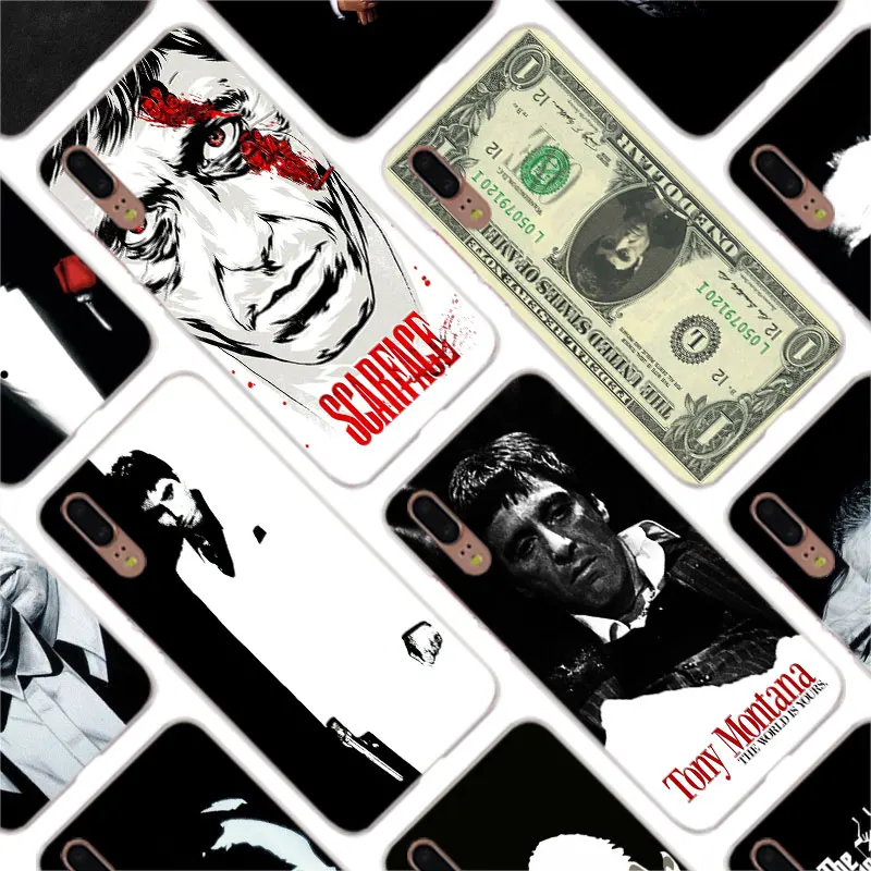 

Binful Scarface God father Fashion Clear Cover Case for Huawei P30 P20 Mate20 Pro P8 P9 P10 Mate10 Lite Mini 2017 Plus P Smart