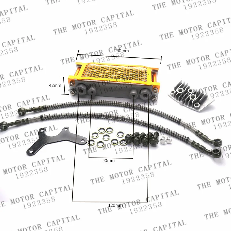 gold Oil Cooling Cooler Radiator For 50 70 90 110 Horizontal Engine