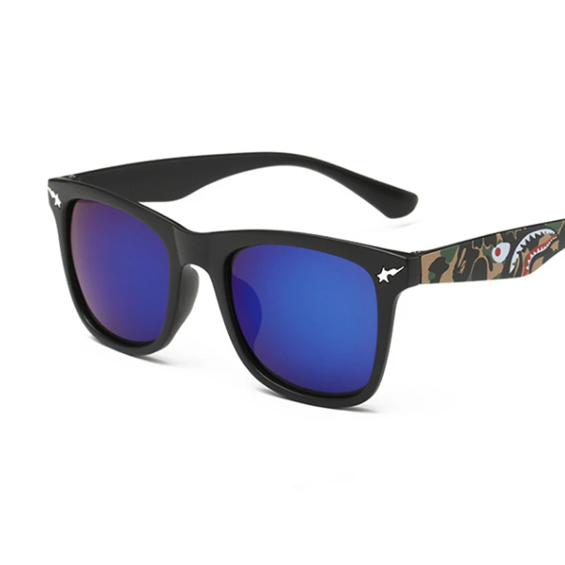 

2019 New fashion camouflage square frame dazzling colored sunglasses anti UV HD men women glasses original design goggles UV400