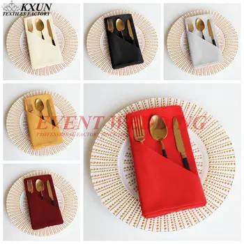 

100pcs 48X48CM Wedding Table Napkin Linen Napkin Polyester Handkerchief Cloth for Diner Party Xmas Supply Wedding Favors