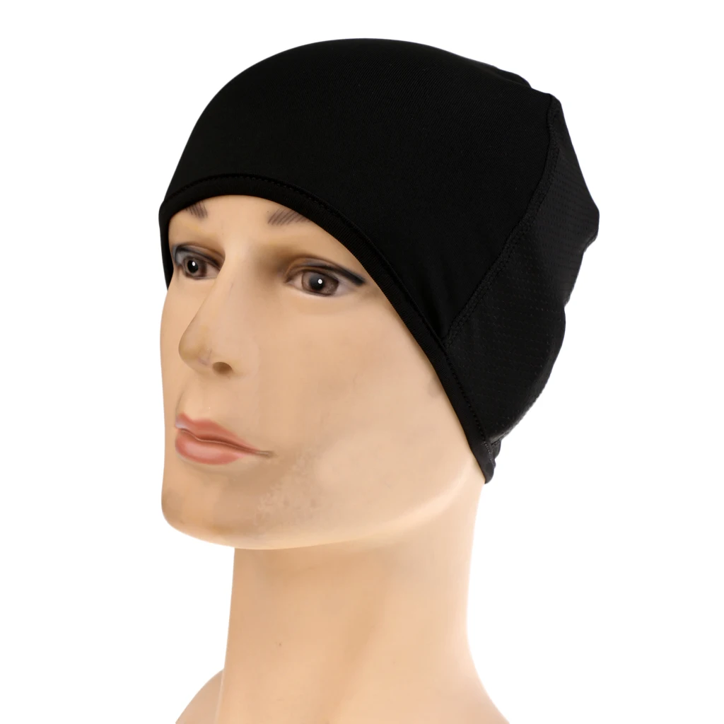 Black Skull Cap Bike Motorcycle Cycling Running Breathable Helmet Liner Thermal Quick-drying Cap Ski Hat