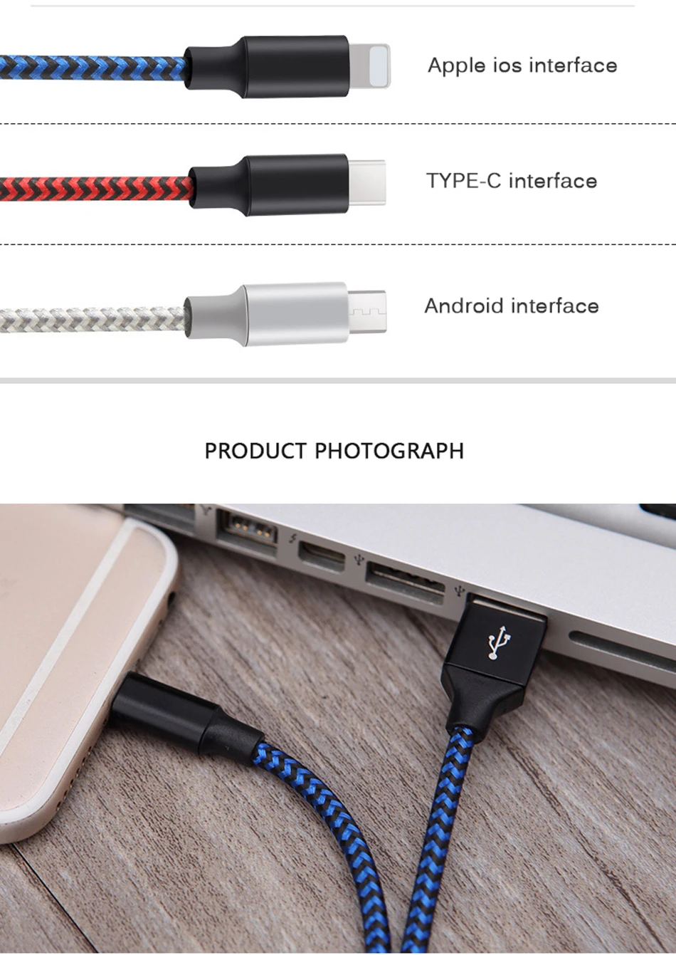 NOHON Nylon Charger Cable Quick Charging For iPhone X 10 8 7 6 5 Plus For iPad Mini IOS 9 10 11 Phone Lighting Charge Cables 1M (13)