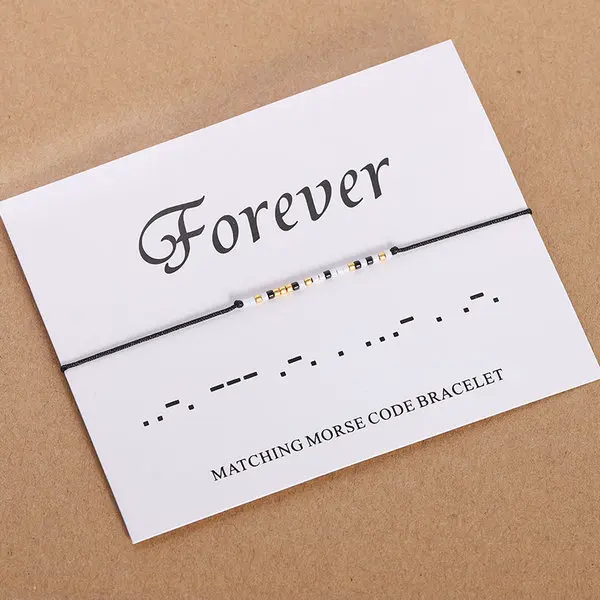 G. YCX персонализированные браслеты с азбукой Морзе, Шарм «всегда любовь», скрытое сообщение, Миюки, браслеты для друга, сестры, жены, подарки - Окраска металла: Forever black