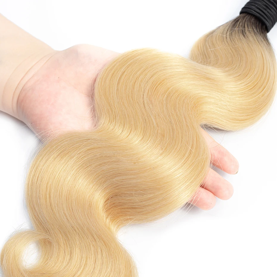 Gabrielle пучки волос "омбре" бразильские волнистые светлые волосы 1 шт T1b/613-Реми Пряди человеческих волос для наращивания 12-24 дюйма