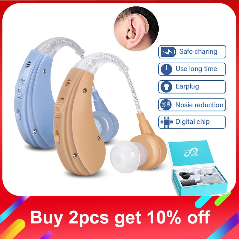 Cofoe BTE Hearing Aids Digital Deaf-aid Wireless Hearing Amplifier Mini Hearing Aid Apparatus for the Elderly Disability