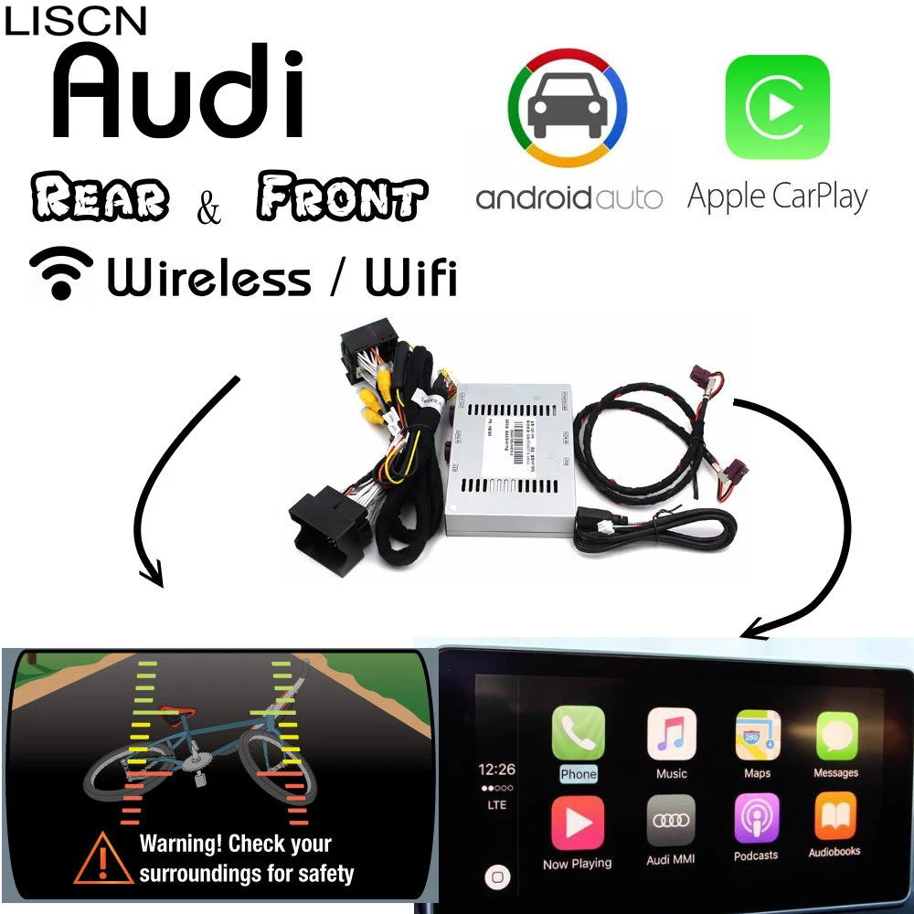 

For Audi Wireless Carplay box Rear & Front camera & Carplay Interface Display Improve Kits A3 A4 A5 S5 A6 A7 A8 Q3 Q5 Q7
