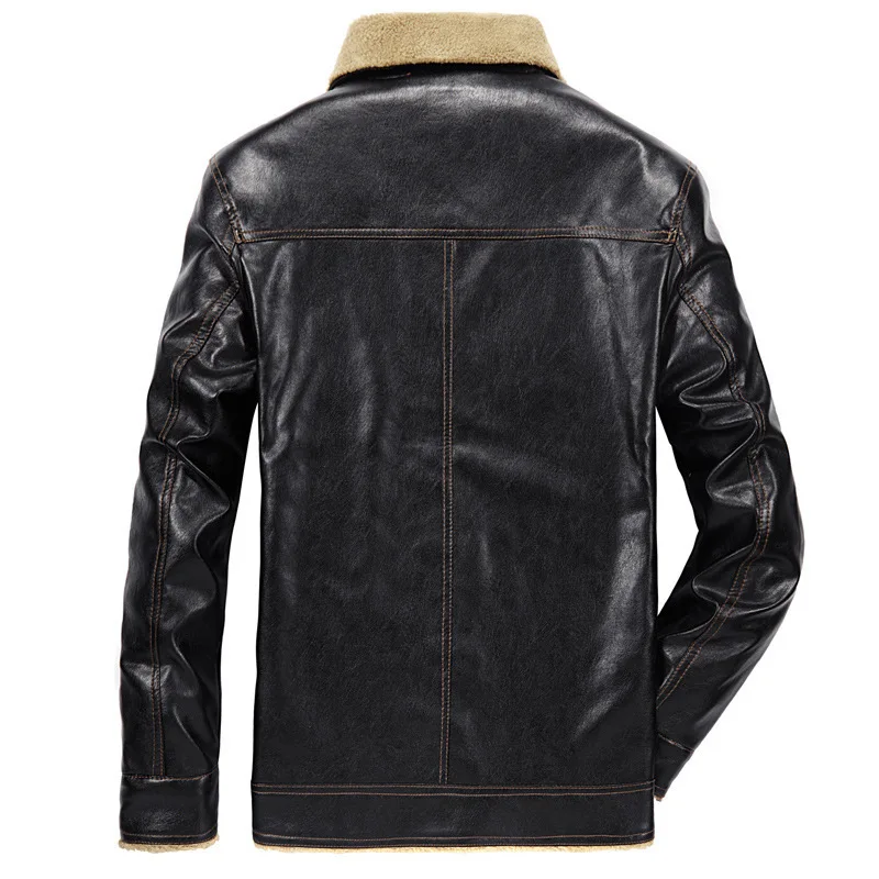 Мужская кожаная куртка, одежда, пальто с отворотом, теплое Свободное пальто, кожаная куртка для мужчин, пальто больших размеров De Couro Bomber