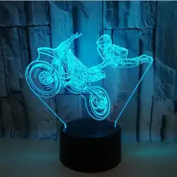 Новая мотоциклетная обувь 3d Красочные сенсорный Настольный светильник 3d Touch ночника 3d Usb красочные небольшой настольная лампа