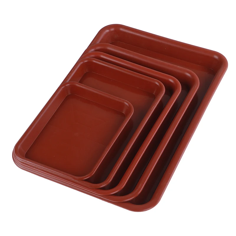 

1pc Sand Balcony Flower Pots Tray For Plastic Rectangle Flower Pots Tray Suitable S & M & L red
