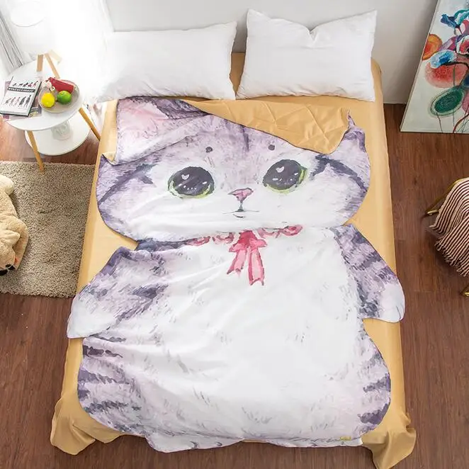 Персонализированные Летние тонкие стеганые пледы одеяло один Двойной Твин Полный размер королевы Kawaii с изображением из мультфильма Lucky Cat дети украшения спальни - Цвет: 15