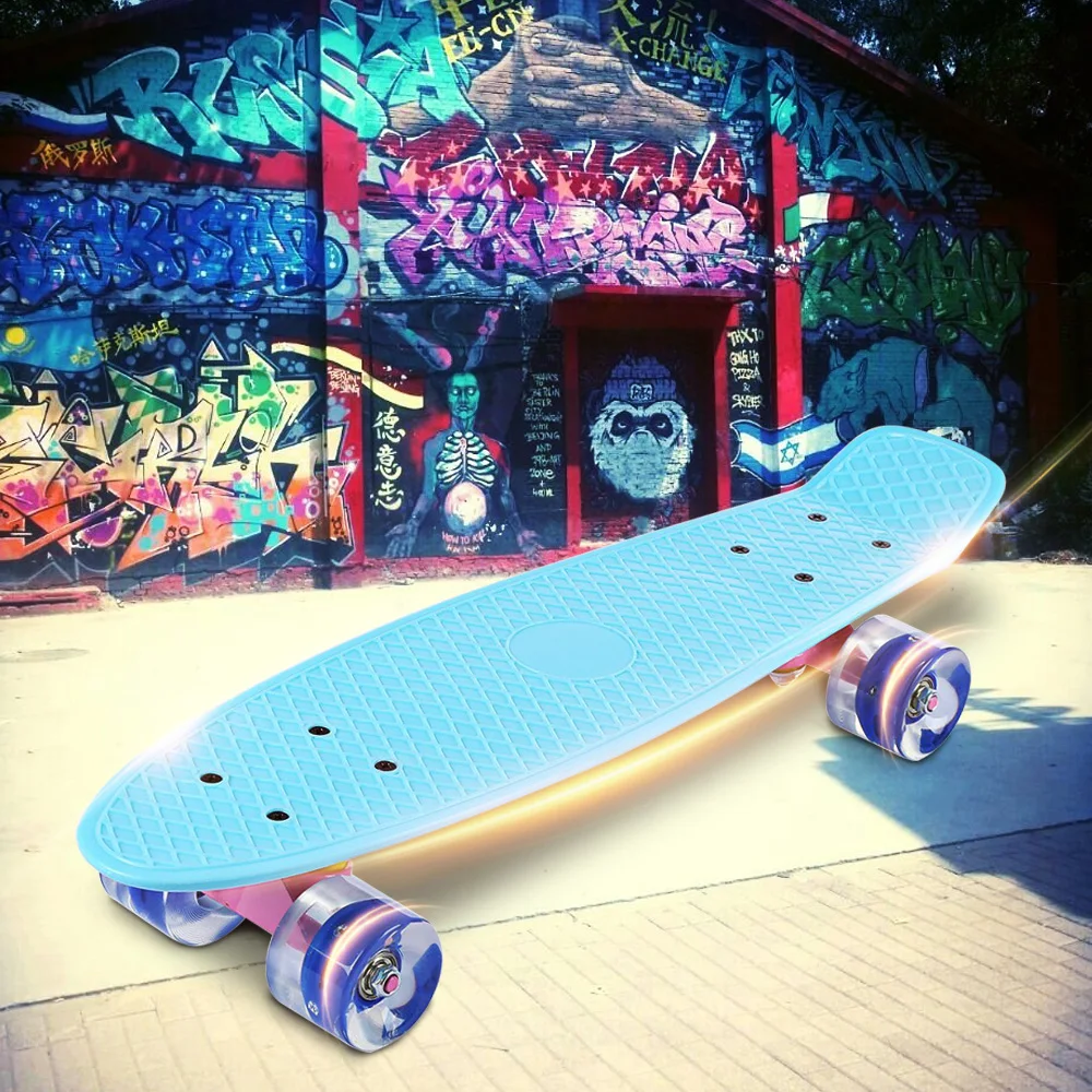 22 Inches Skateboard Banana Style Mini Cruiser Longboard Adult Child