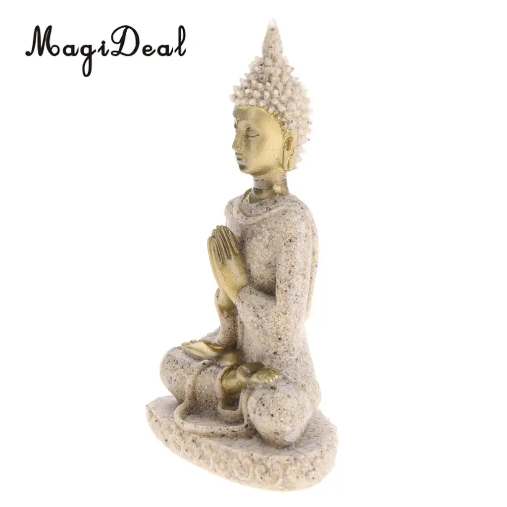 The Hue Sandstone Meditation Buddha Statue Sculpture Hand Carved Figurine Statue Home Decoration 