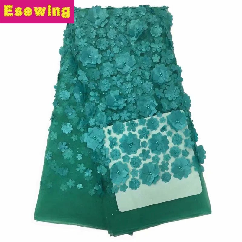 

ESEWING 2018 Latest French Nigerian Laces Fabrics High Quality Tulle African Laces Fabric Wedding African French Tulle Lace