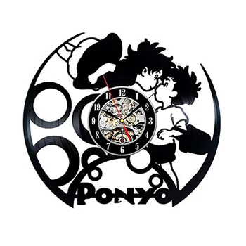 

Saat Cute For Ponyo Cartoon Wall Clock Battery Operated Cd Record Vinyl Clocks For Children Bedroom Decoration Silent 12 Inch