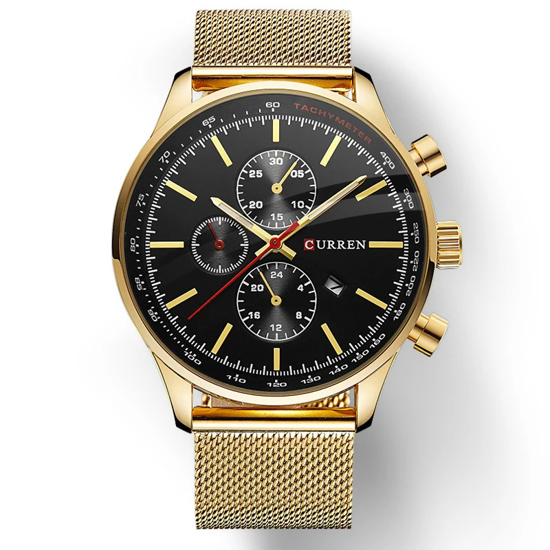 

CURREN Golden Men's Quartz Watches Fashion Casual Full Steel Sports Watches Men Business relojes Quartz watch Relogio Masculino