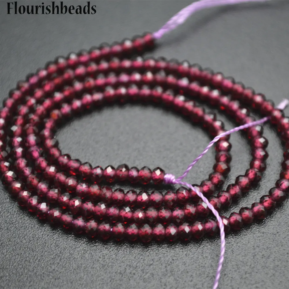 

Faceted Natural Garnet Diamond Cutting 2x3mm Stone Rondelle Loose Beads