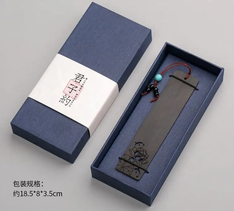 Классическая красная деревянная Закладка в китайском стиле с прорезями из черного сандалового дерева, качественный античный подарок в виде лотоса, креативная и индивидуальная гравюра