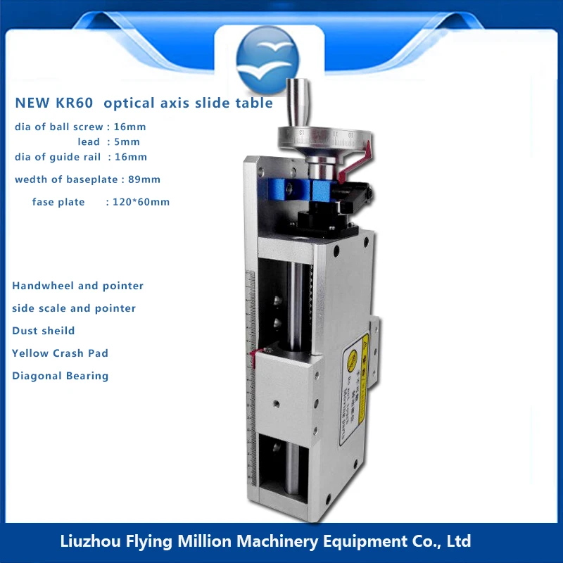 NEW linear slide unit module sliding table KR60 handwheel +scale