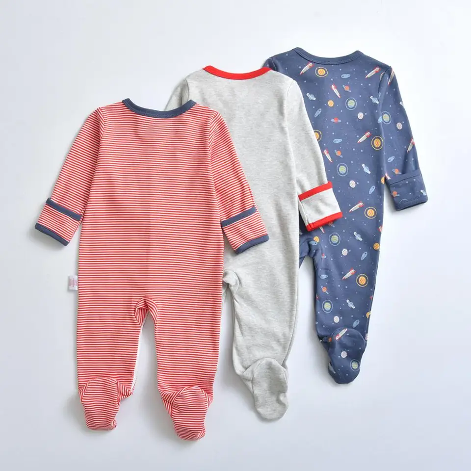footed onesies with mitten cuffs