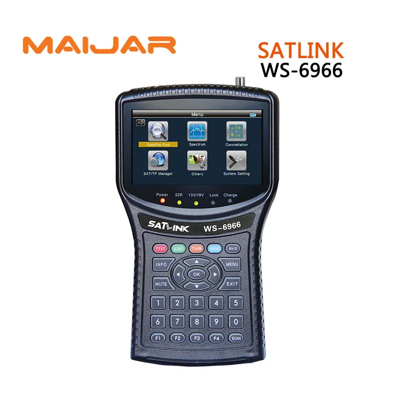 

Original Satlink WS-6966 Satellite Finder Meter MPEG4 DVB-S2 Meter Satlink 6966 HD HDMI Satellite Singnal Finder freeshipping
