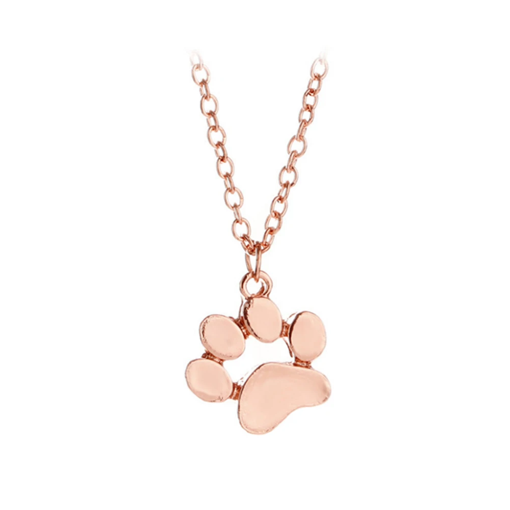 rose gold dog paw necklace