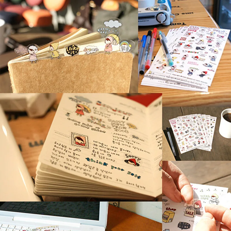 

6sheets/pack Little Witch My Little Friend Sticker Creative Ideas Expression Method Sticker