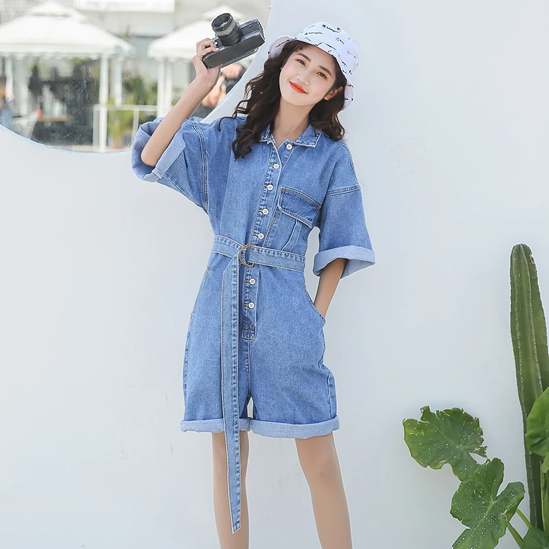 New 2018 Summer Playsuits Women Shorts Fashion Short Casual Jumpsuits Jeans Women Jumpsuit Denim Overalls Short Rompers