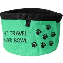 Складная миска для воды для собак, зеленый