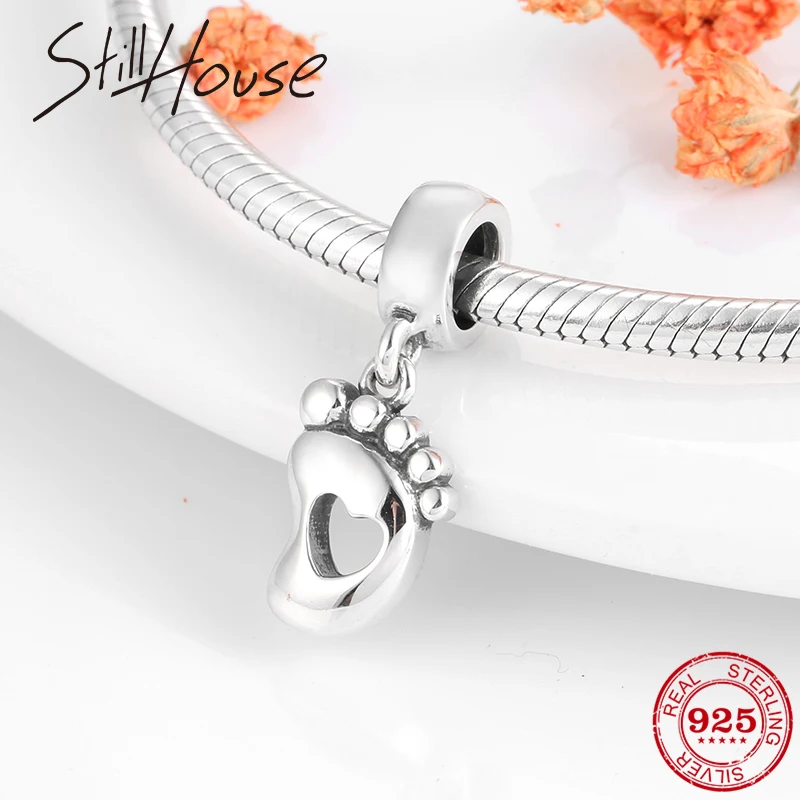 

Fashion Hot 925 Sterling Silver Small footprint dangle Charms Beads Fit Original Pandora Bracelets necklace Jewelry making
